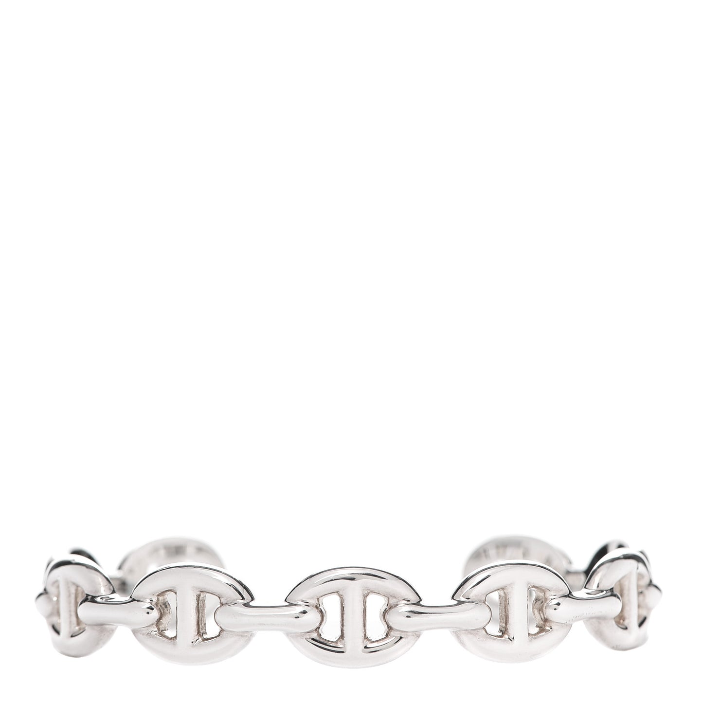Sterling Silver MM Chaine d'Ancre Enchainee Cuff Bracelet SH