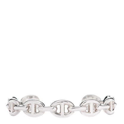 Hermes Sterling Silver MM Chaine d'Ancre Enchainee Cuff Bracelet SH 1 of 6