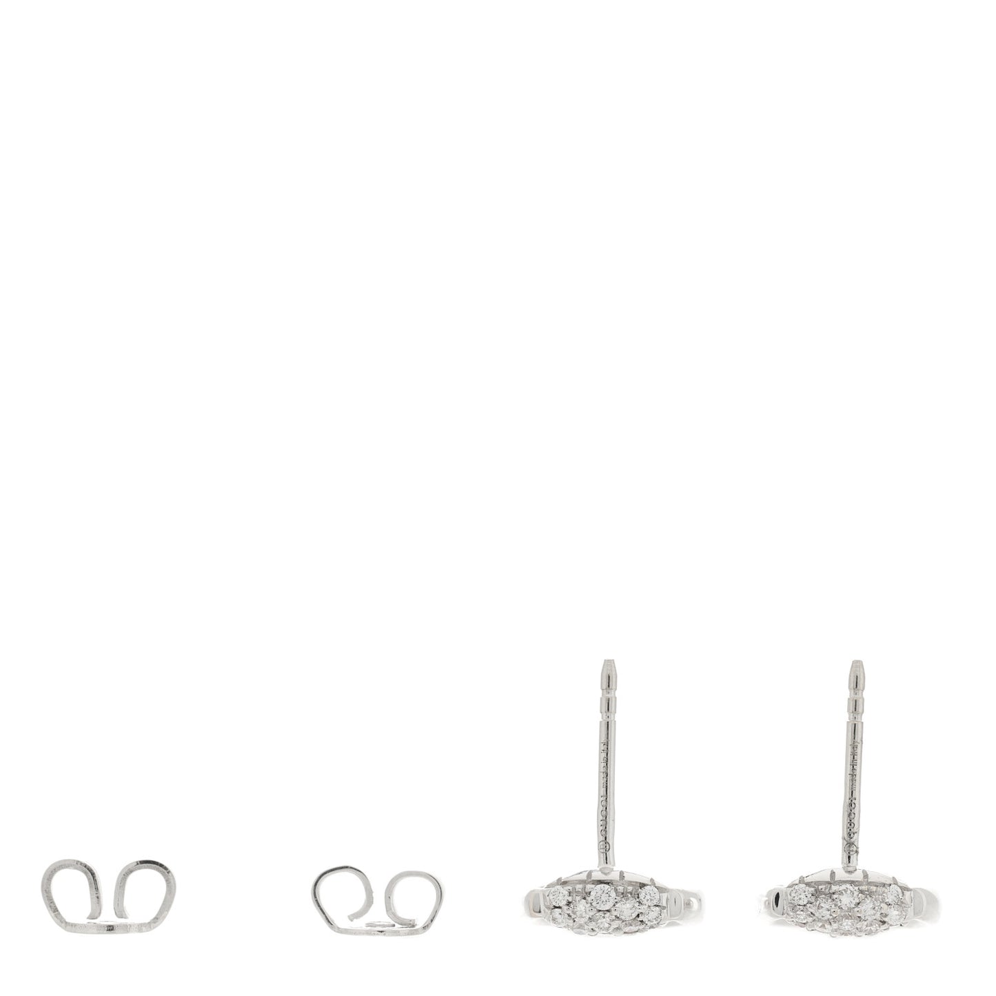18K White Gold Diamond Horsebit Earrings