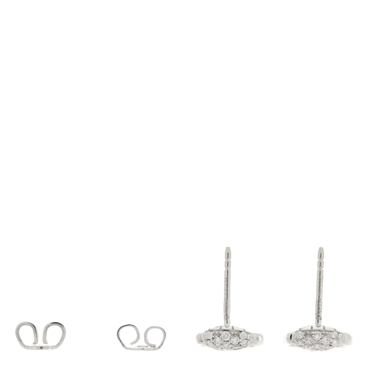 Gucci 18K White Gold Diamond Horsebit Earrings 3 of 5