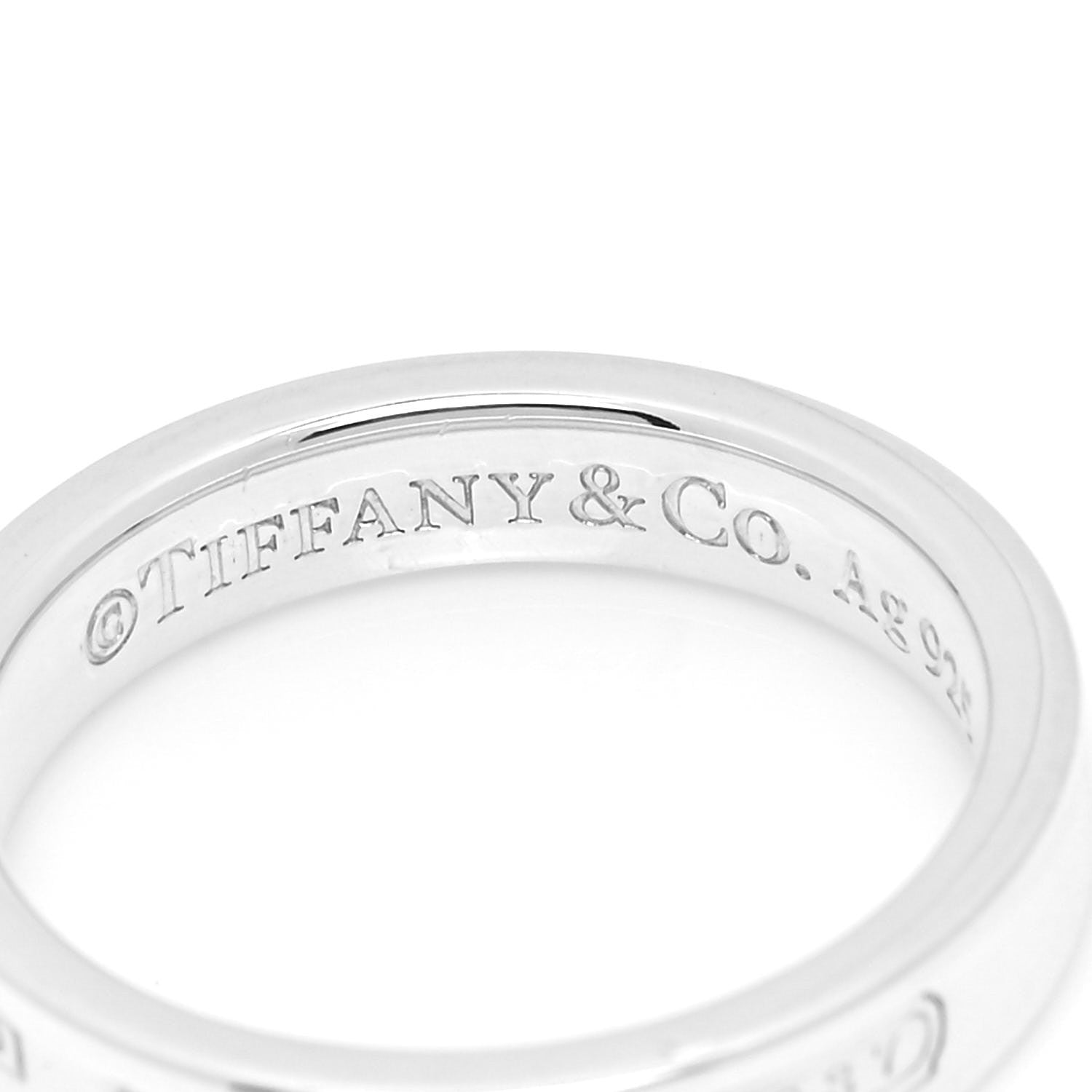 Tiffany Sterling Silver Narrow 1837 Band Ring 53 6.25 4 of 4