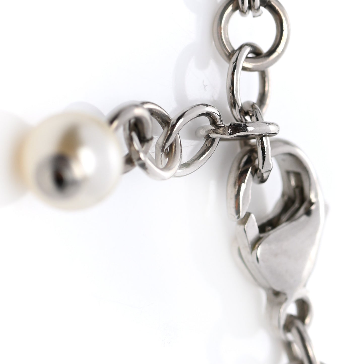 Crystal Pearl CC Bracelet Silver Mukticolor