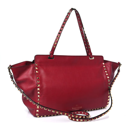 Valentino Garavani Vitello Medium Rockstud Tote Rosso Valentino 3 of 8