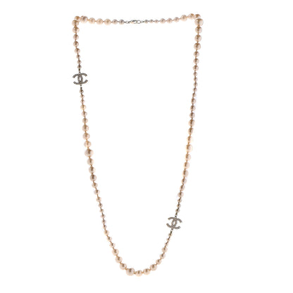 Chanel Graduated Pearl CC Long Necklace Gold 3 of 8