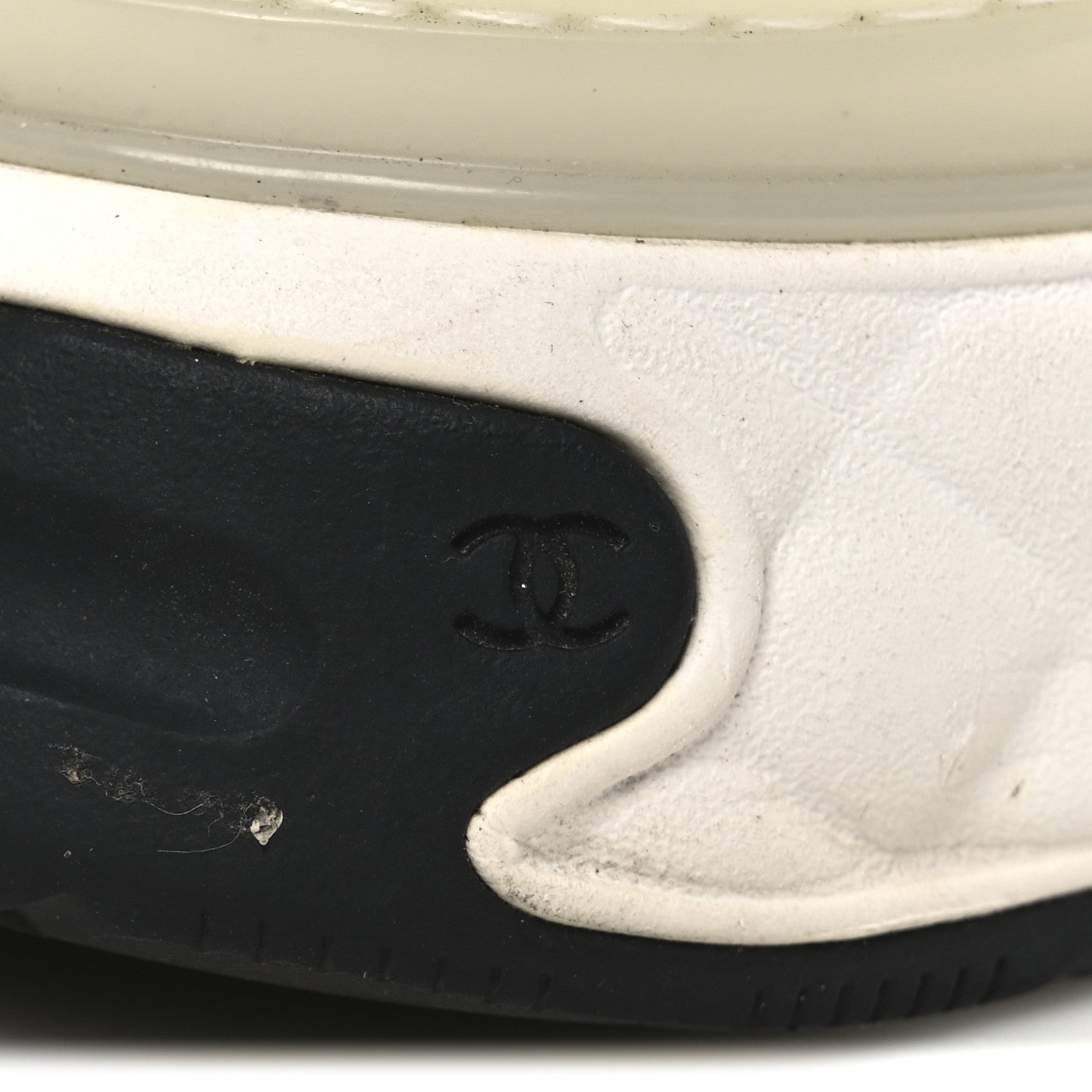 Chanel Velvet Calfskin Mixed Fibers CC Sneakers 38 Ivory Black 10 of 11
