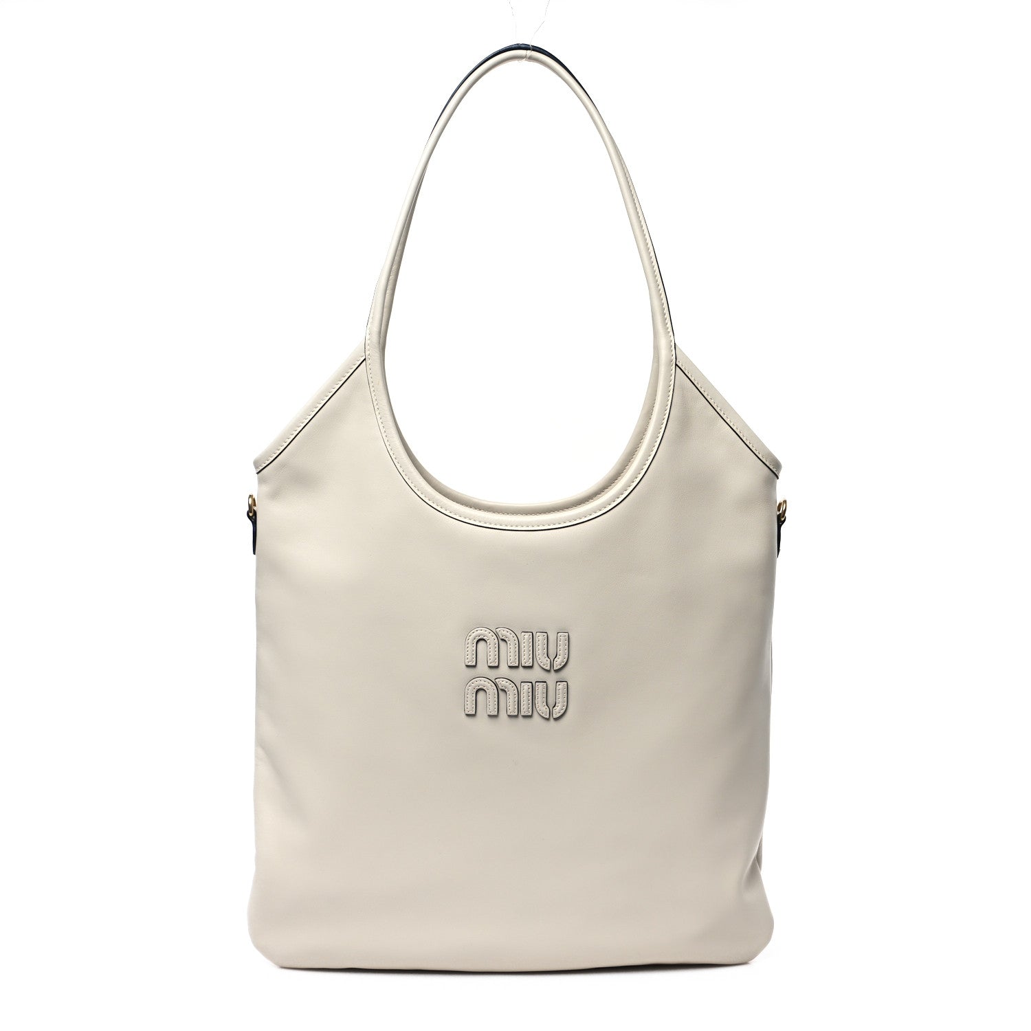 Miu Miu Nappa Ivy Bag Travertine Stone 1 of 9