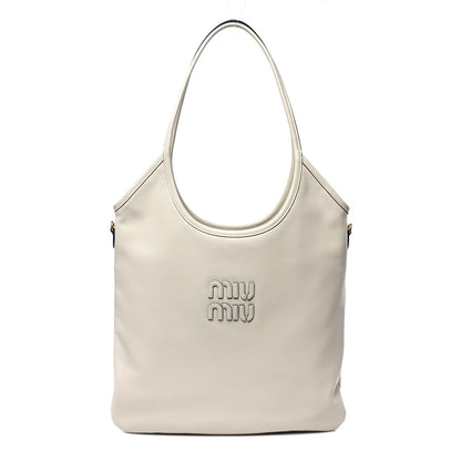 Miu Miu Nappa Ivy Bag Travertine Stone 1 of 9