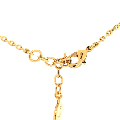 Christian Dior Metal Crystal Logo Necklace Gold 4 of 5