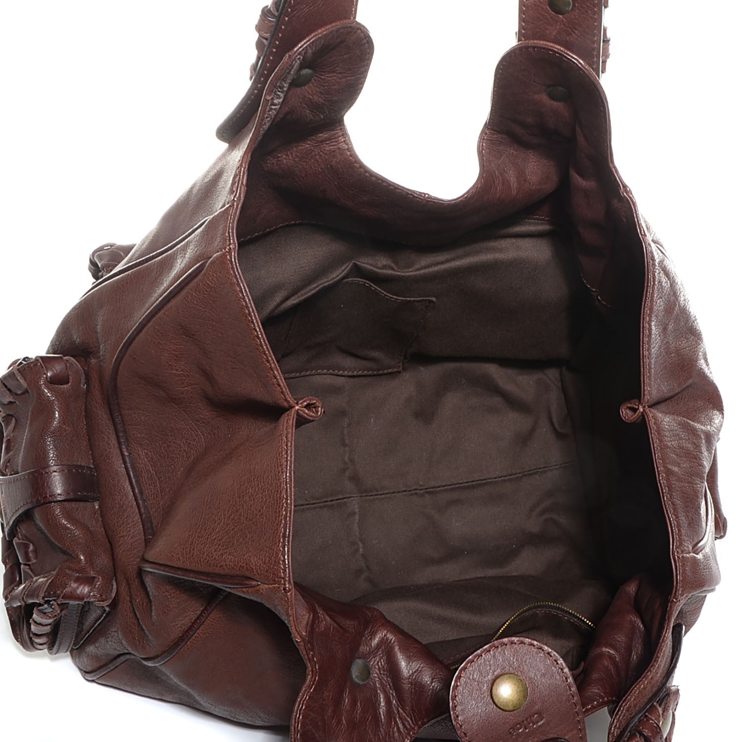 Chloe Calfskin Silverado Pocket Shoulder Bag Chocolate 5 of 8