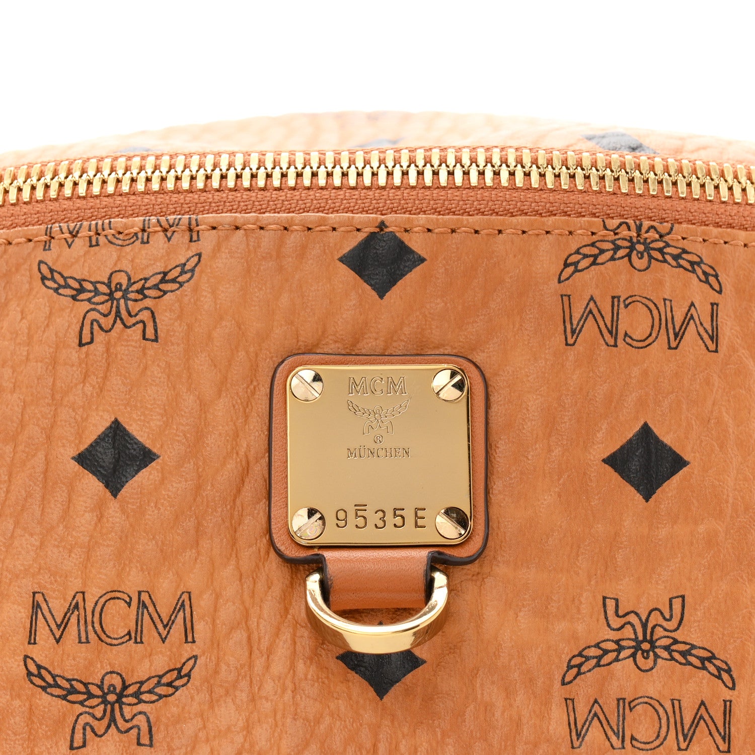 MCM Visetos Medium Fusten Belt Bag Cognac 7 of 9