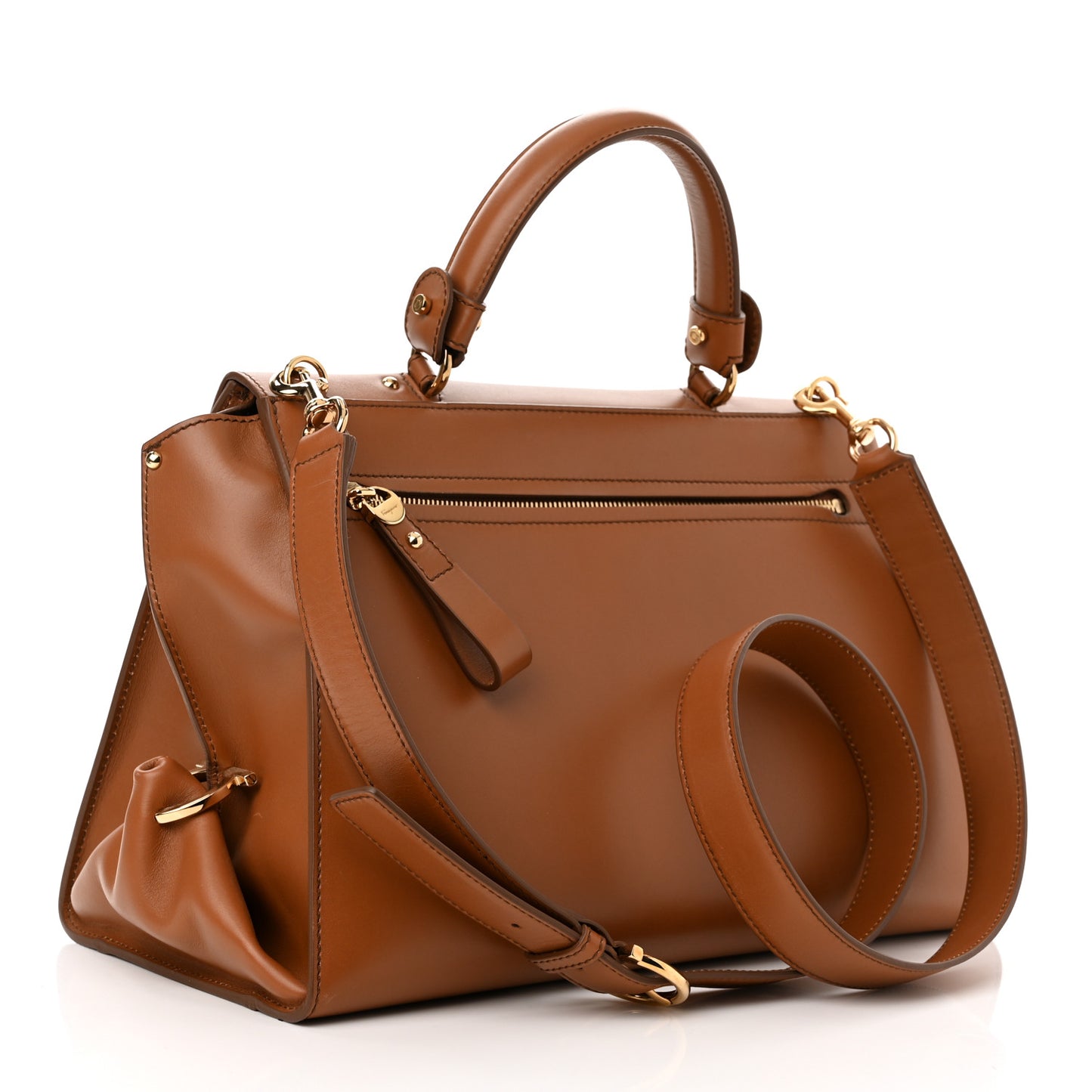 Calfskin Large Sofia Shoulder Bag Brown