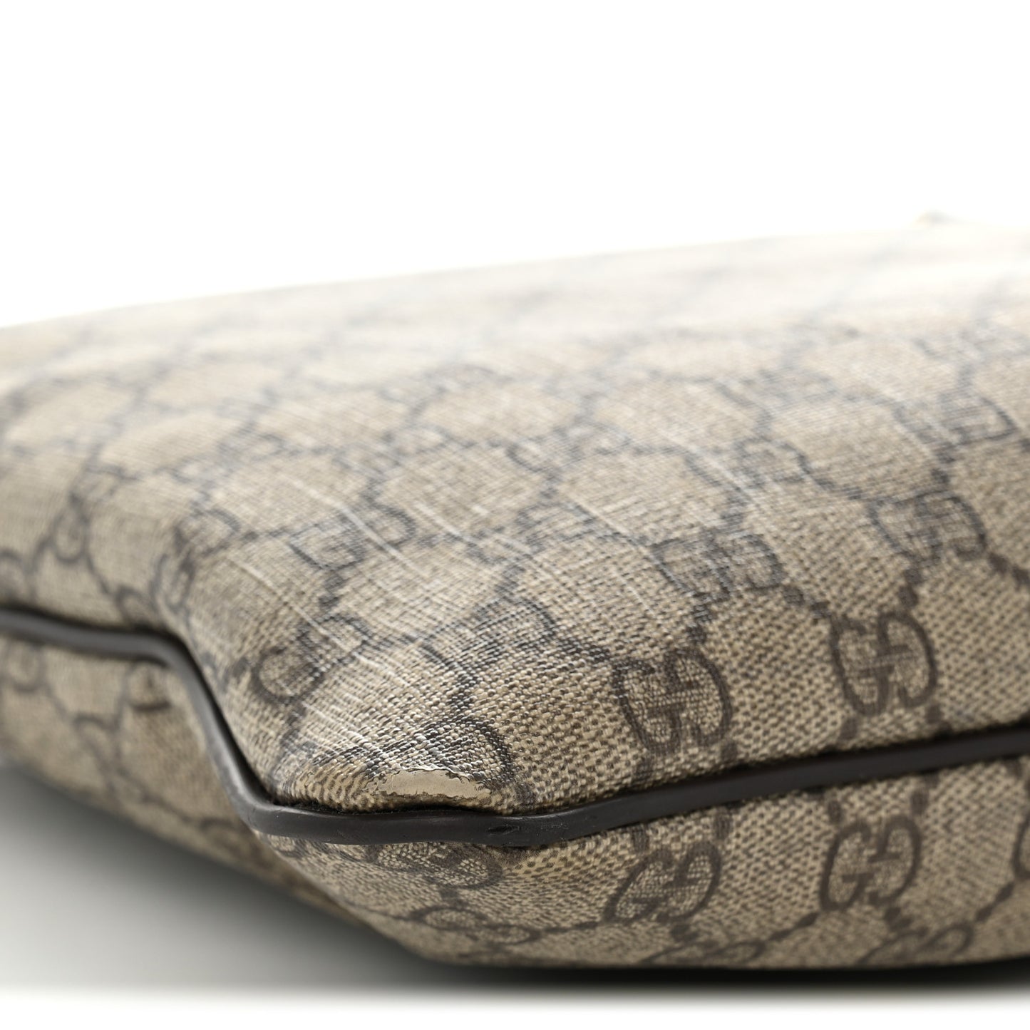 GG Supreme Monogram Medium Flat Messenger Bag Dark Brown