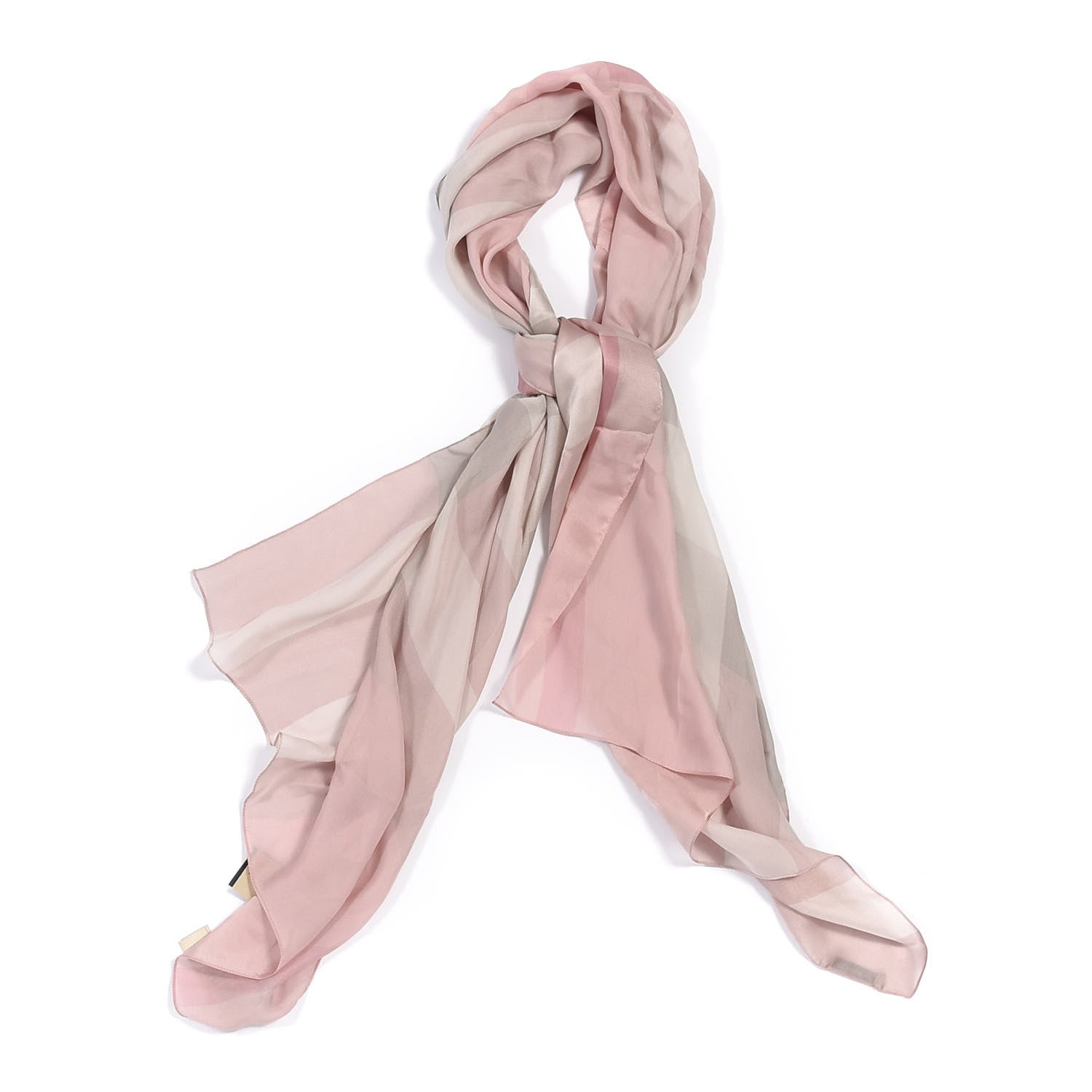 Burberry Satin Silk Mega Check Scarf Pale Rhubarb 1 of 4