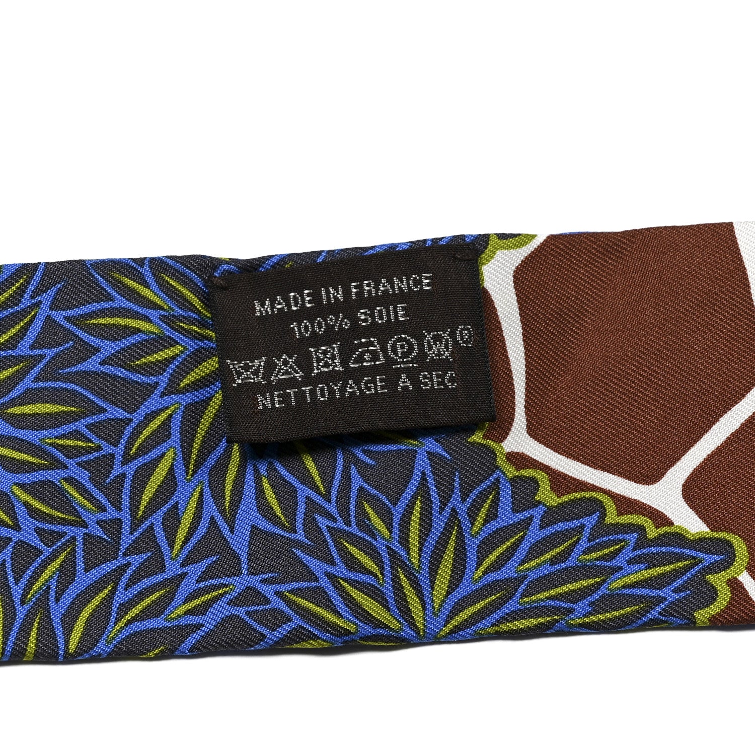 Hermes Silk The Three Graces Twilly Bleu Vert Marron 3 of 4