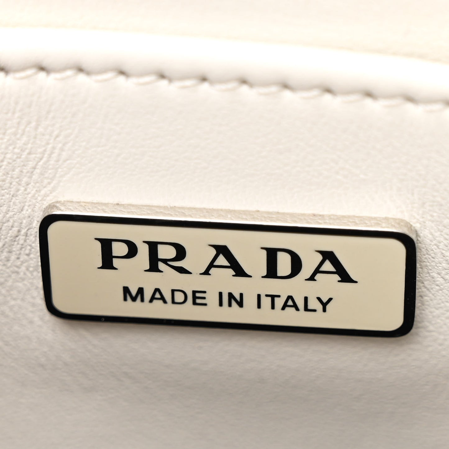 Spazzolato Metal Triangle Logo Small Double Handle Crossbody Tote White
