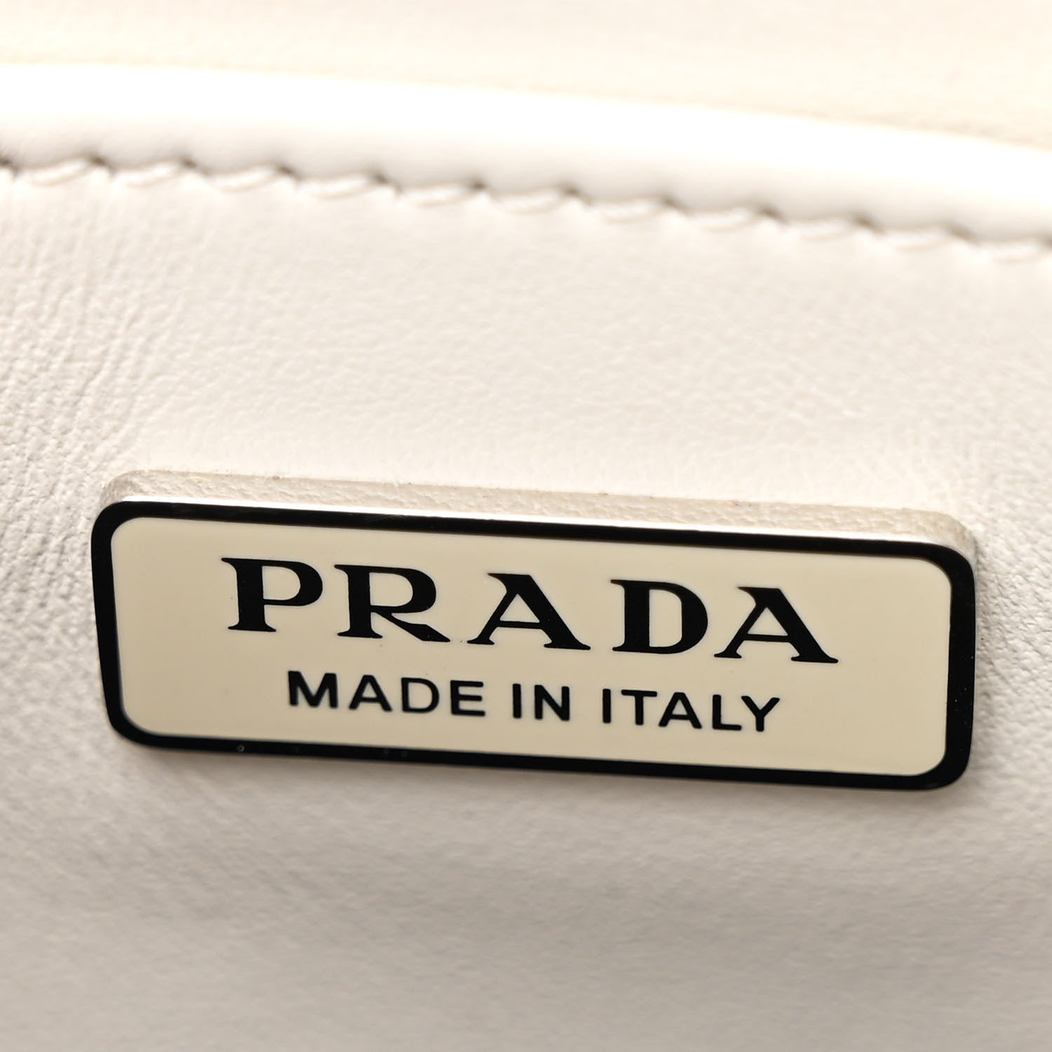 Prada Spazzolato Metal Triangle Logo Small Double Handle Crossbody Tote White 6 of 10