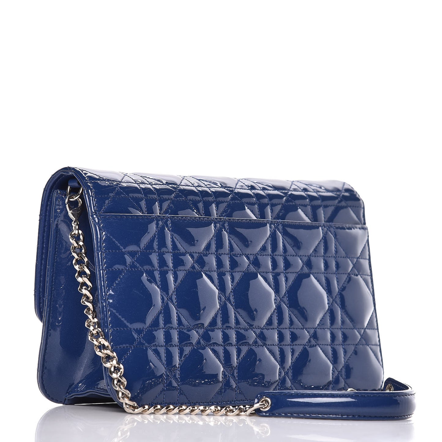 Patent Cannage Miss Dior Promenade Pouch Blue