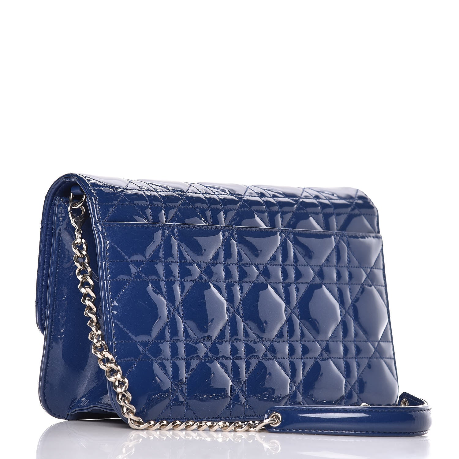 Christian Dior Patent Cannage Miss Dior Promenade Pouch Blue 3 of 11