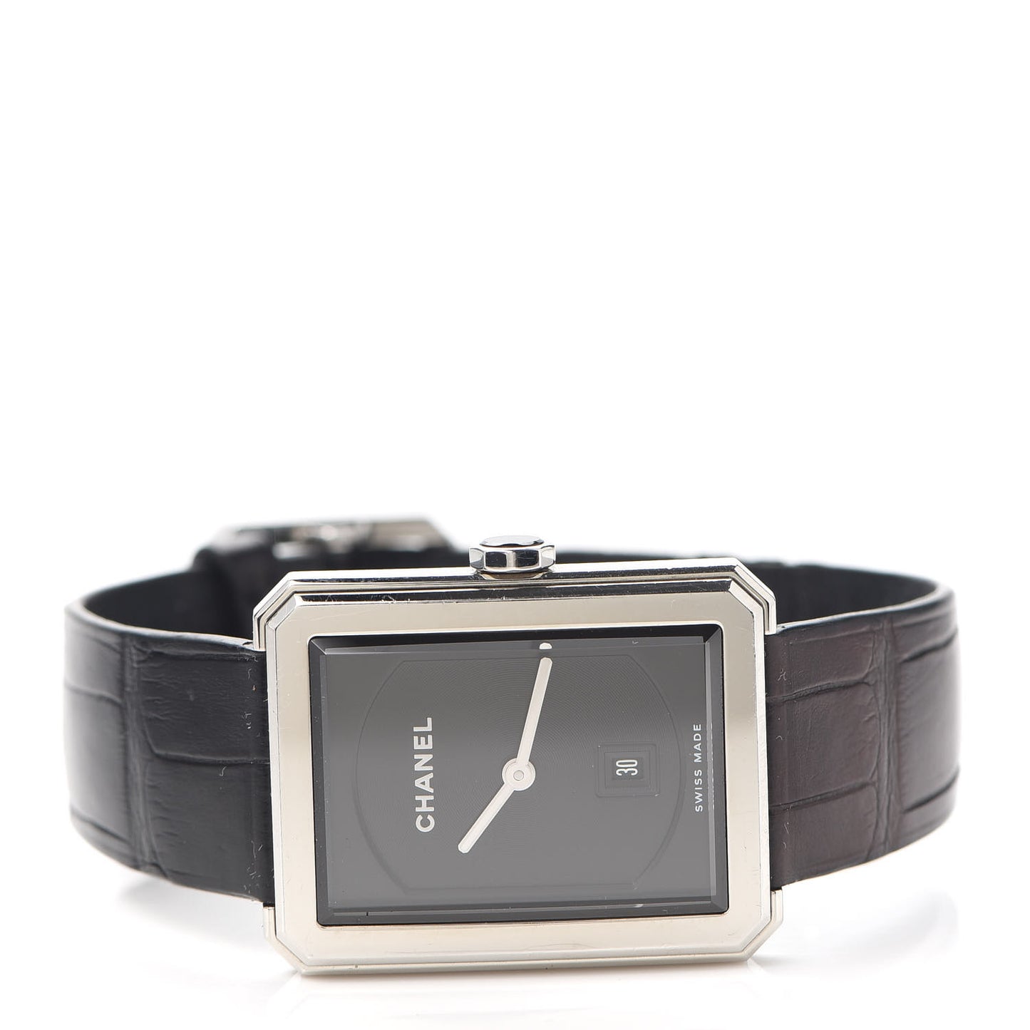 Stainless Steel Alligator 26mm Boy-Friend Quartz Watch Black