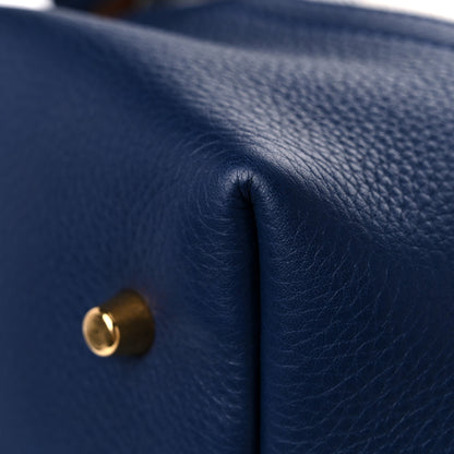 Burberry Grainy Calfskin Mega Check Tassel Heston Tote Navy 7 of 14