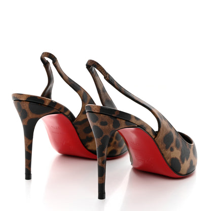 Christian Louboutin Calfskin Leopard Kate Slingback 85 Pumps 37.5 Brown 4 of 8