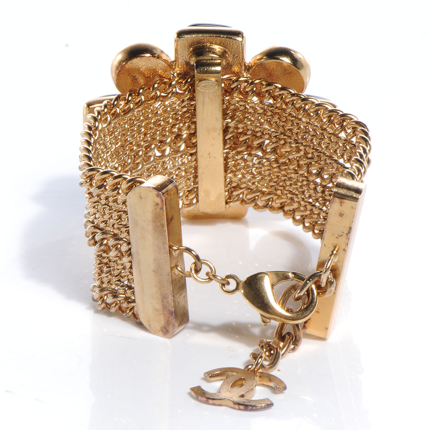 Beaded Gripoix Bracelet Black and Gold