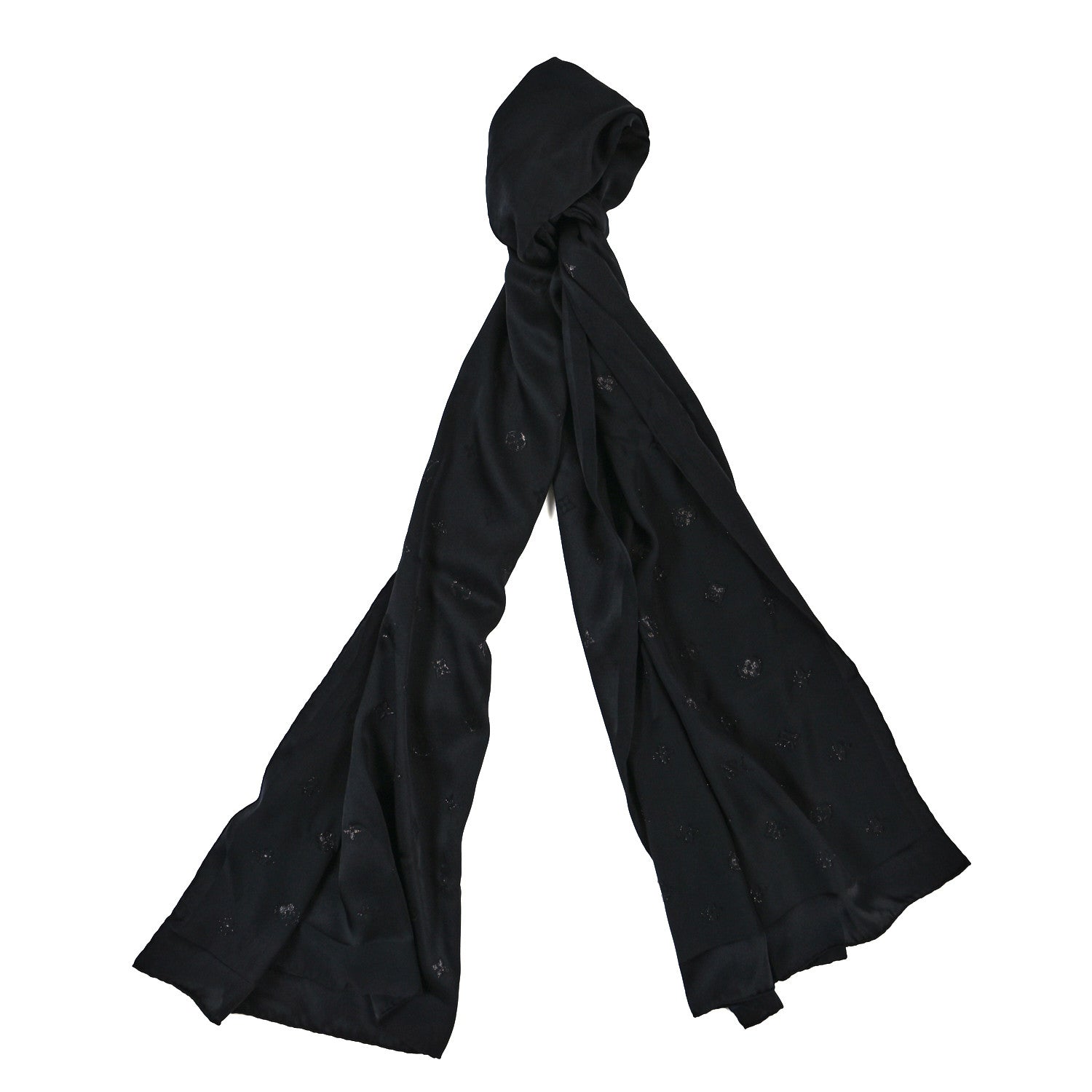 Louis Vuitton Silk Feelingram Stole Black 1 of 2