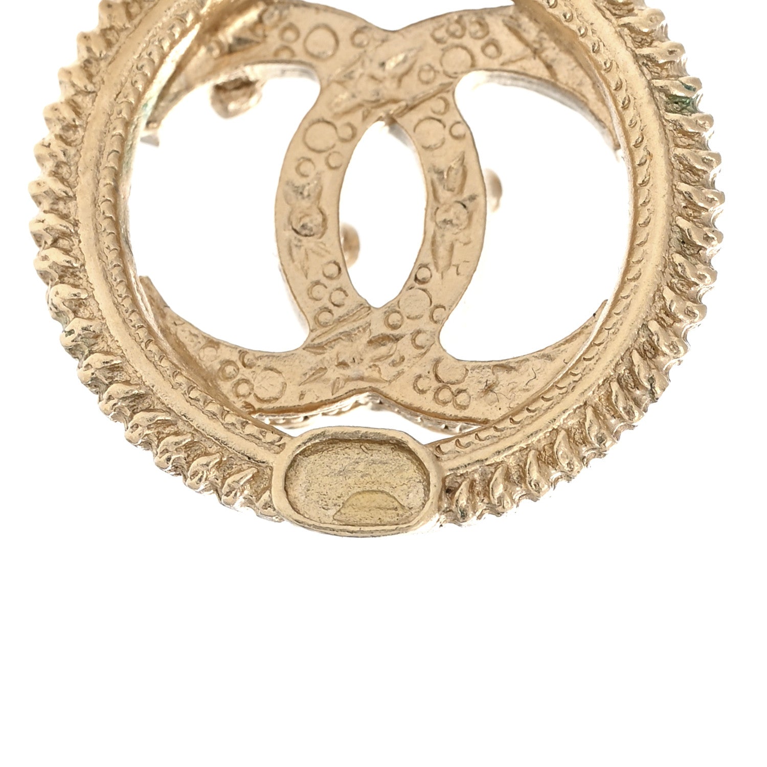 Chanel Pearl Crystal CC Round Earrings Gold 4 of 4