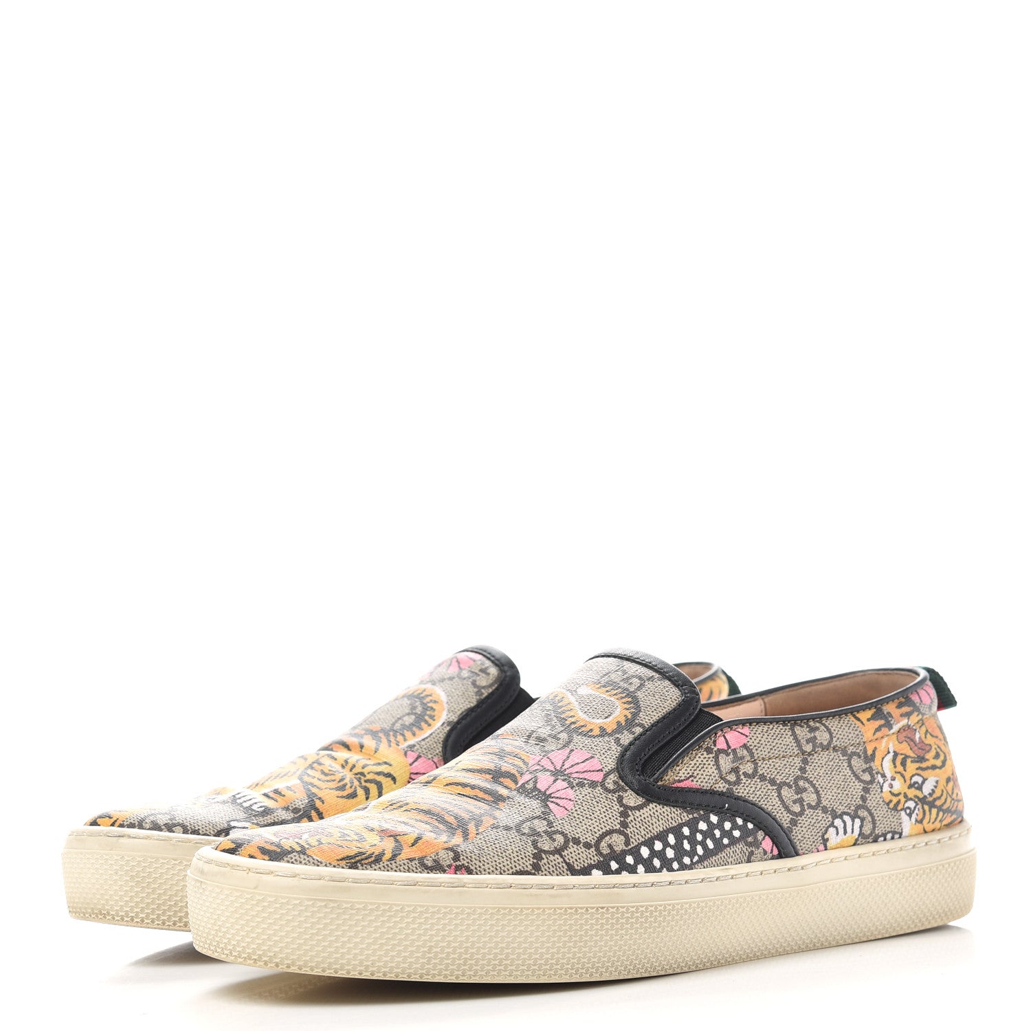Gucci GG Supreme Monogram Bengal Womens Dublin Slip On Sneakers 38.5 Beige Pink 3 of 11