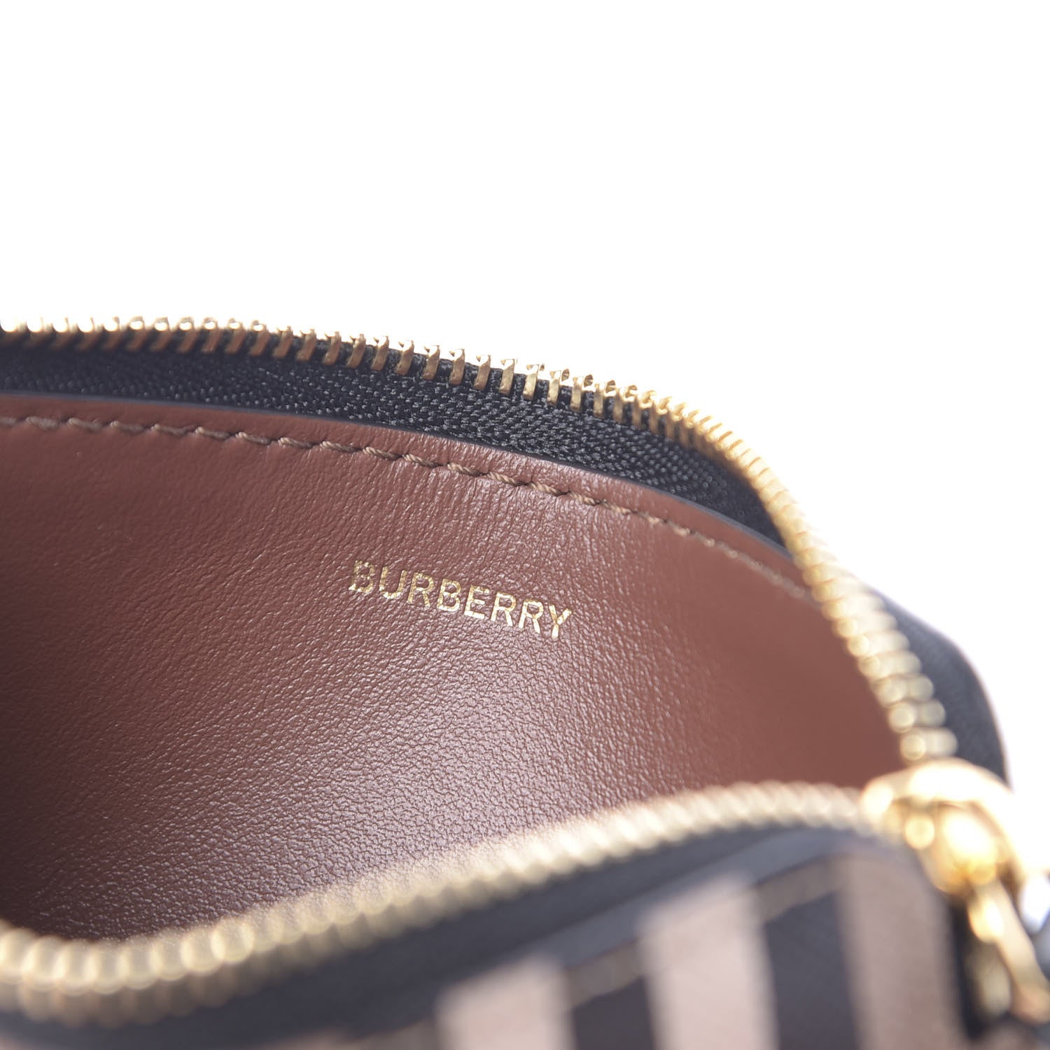 Burberry E-Canvas Calfskin Icon Stripe Zip Coin Case Archive Beige 6 of 6