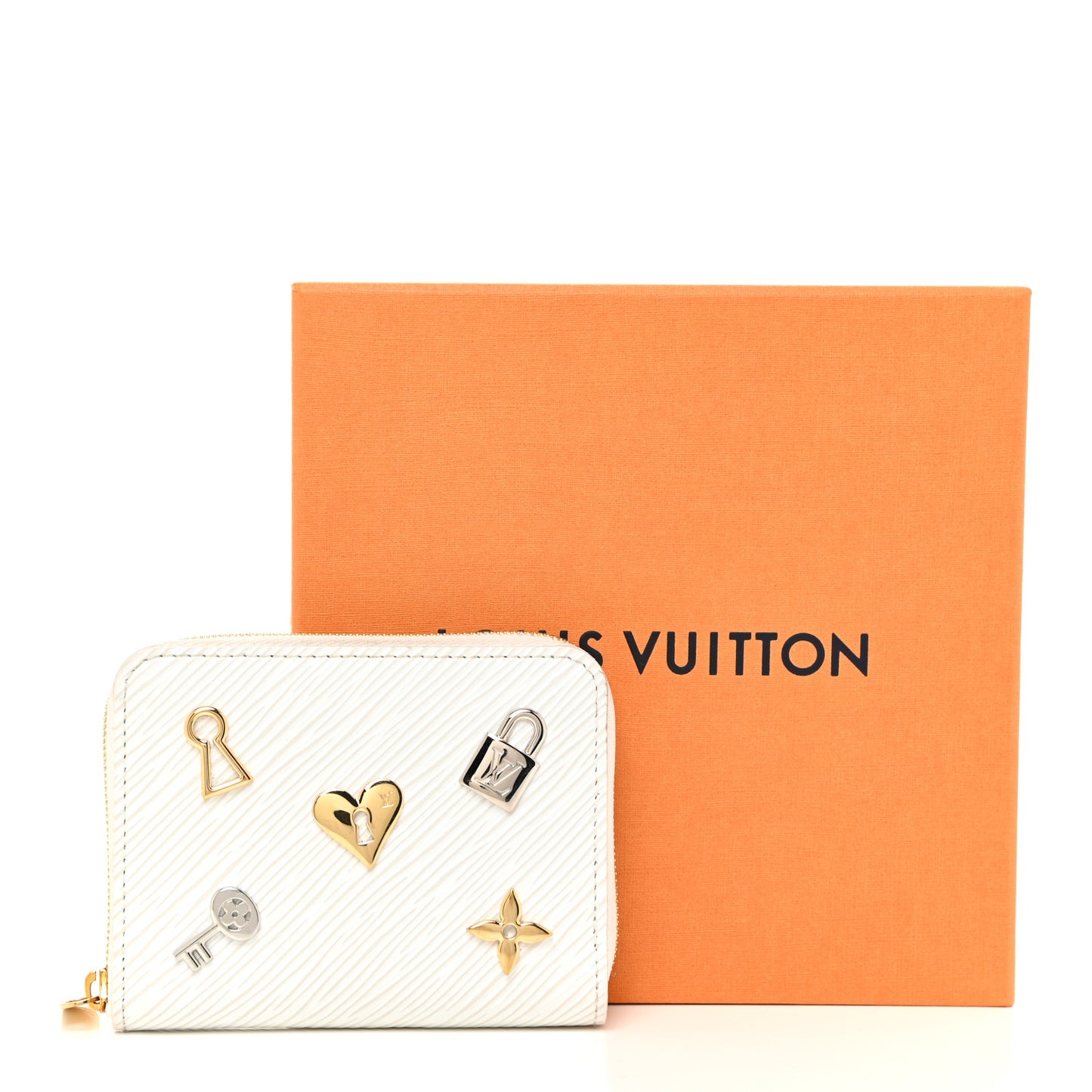 Epi Love Lock Zippy Coin Purse White