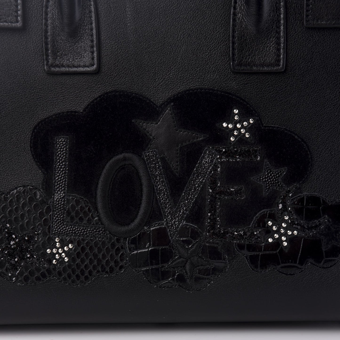 Calfskin Love Patchwork Baby Sac De Jour Black