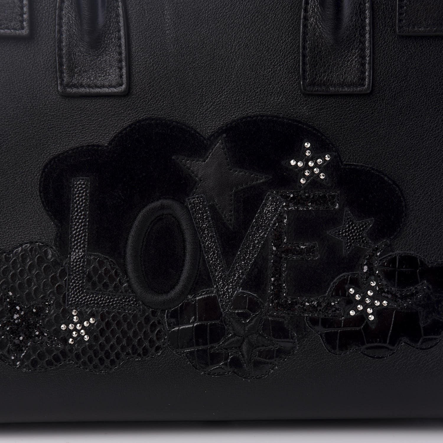 Saint Laurent Calfskin Love Patchwork Baby Sac De Jour Black 12 of 12