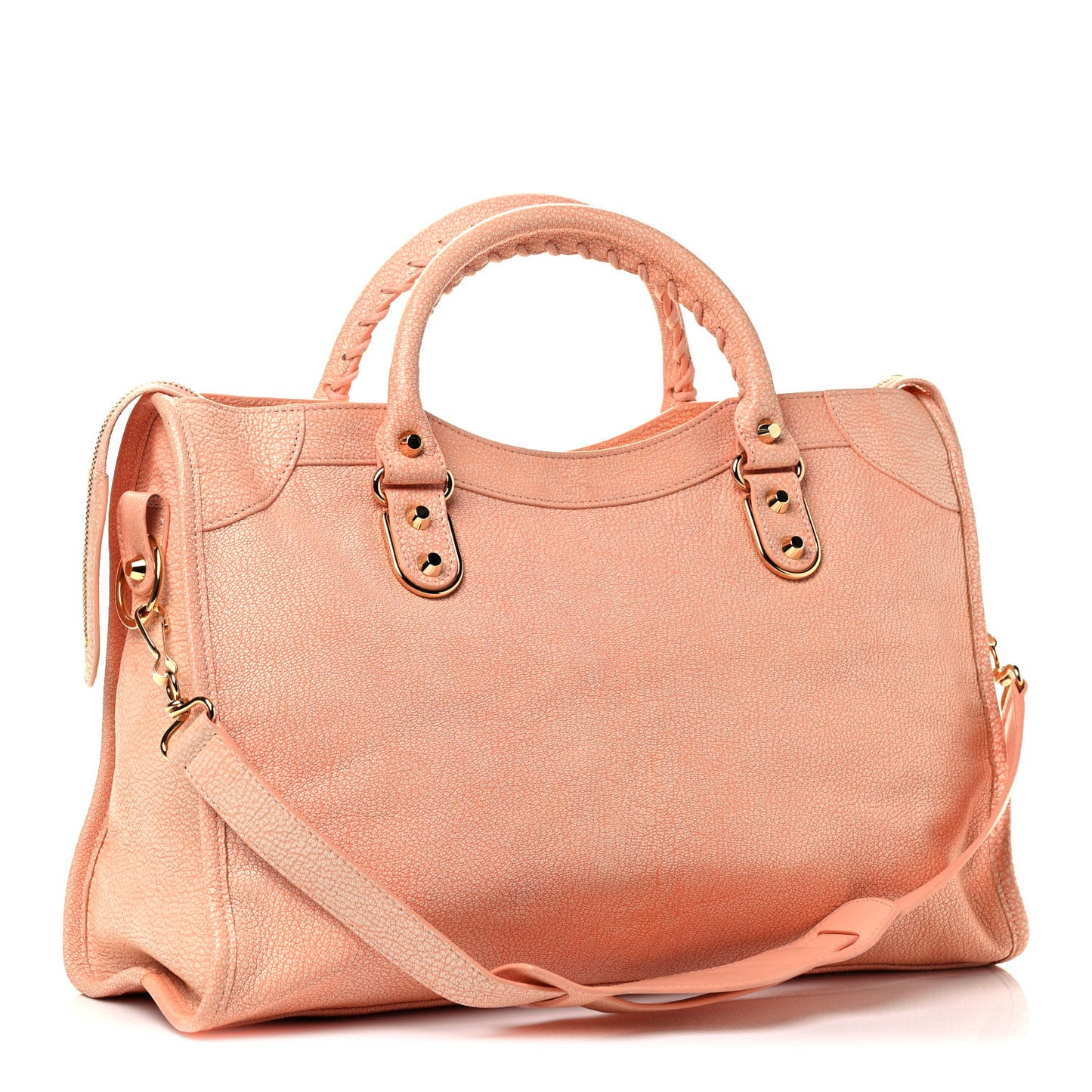Chevre Gold Metallic Edge Hardware City Rose Peach