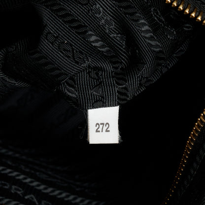 Prada Re-Nylon Impunturato Saffiano Triangle Stitched Re-Edition 1995 Chaine Large Shoulder Bag Black 8 of 11