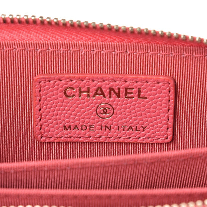 Chanel Caviar Quilted Zip Coin Purse Dark Pink 5 of 8