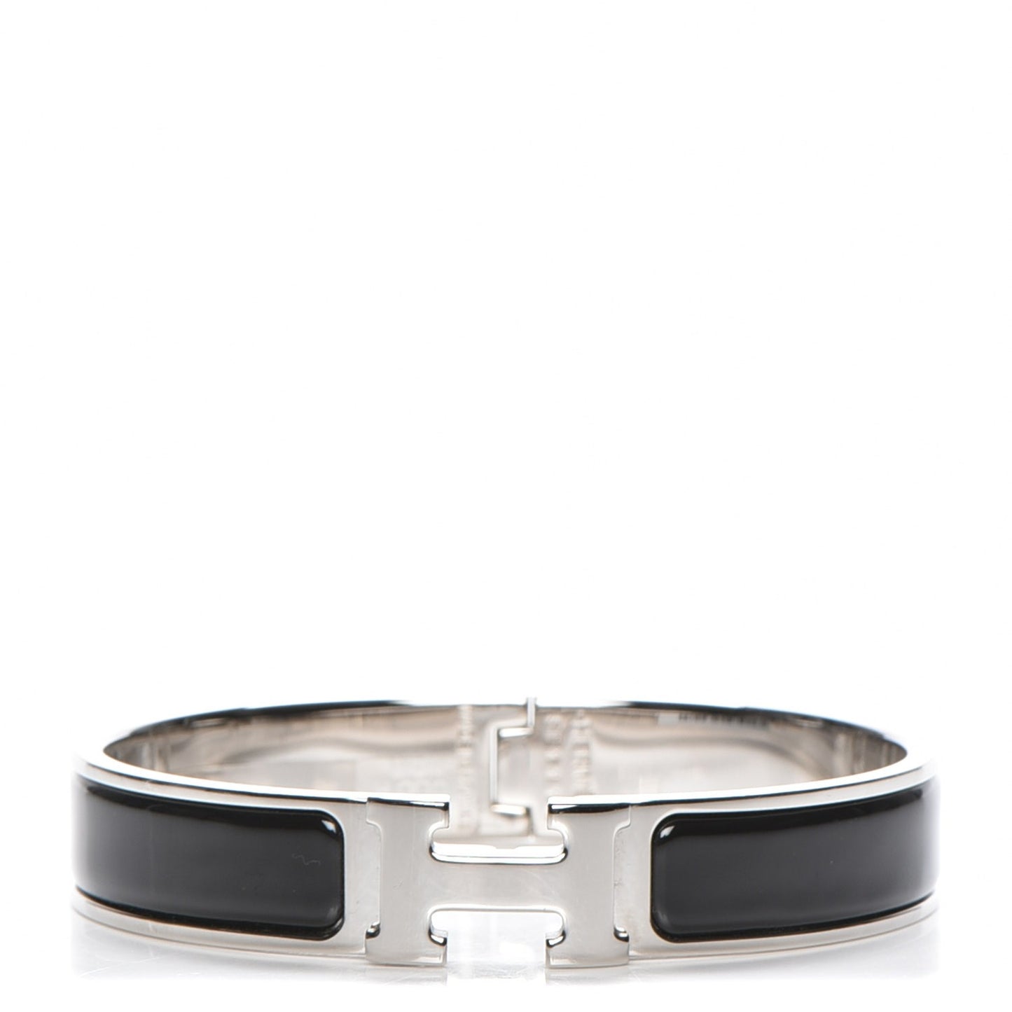 Enamel Narrow Clic Clac H Bracelet GM Black