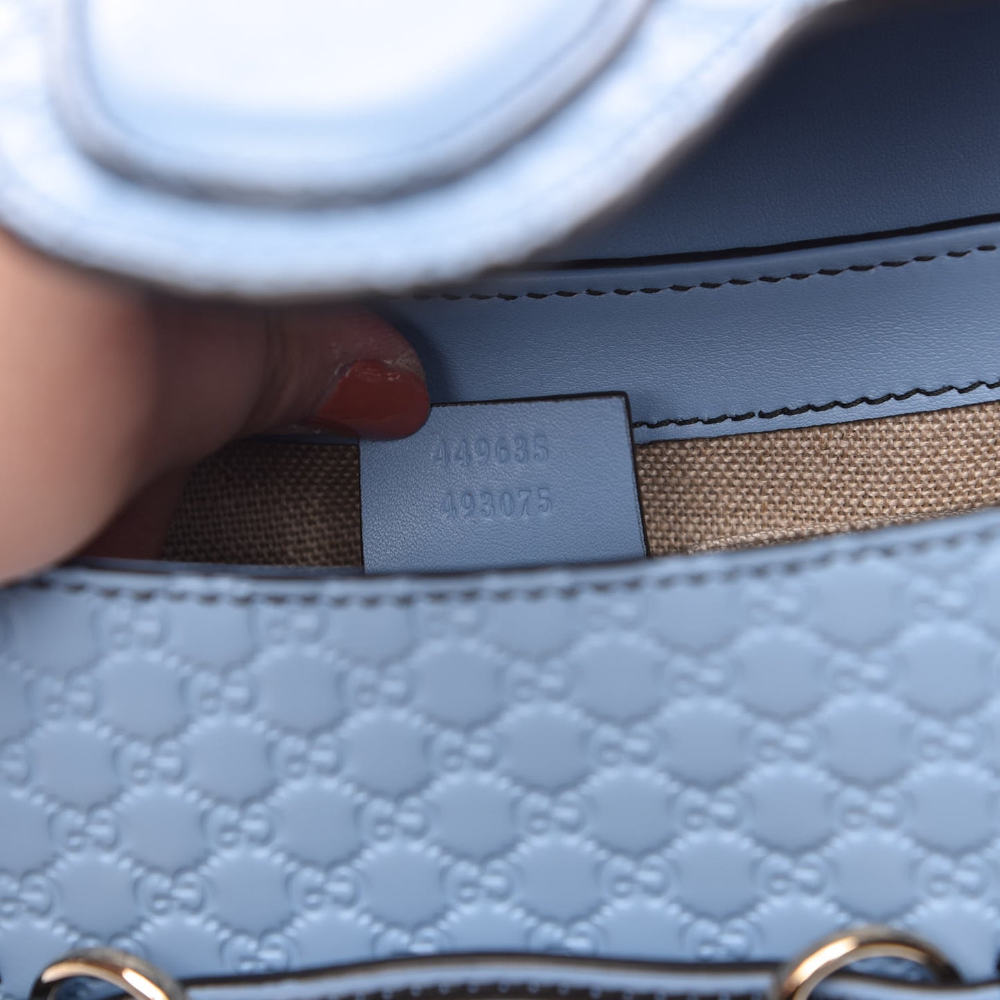 Microguccissima Medium Emily Chain Shoulder Bag Mineral Blue