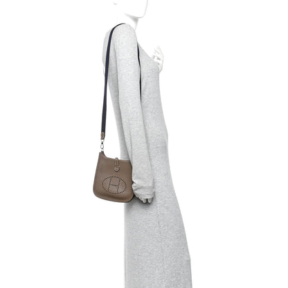 Hermes Taurillon Clemence Amazone Evelyne TPM Etoupe Bleu Indigo 2 of 10