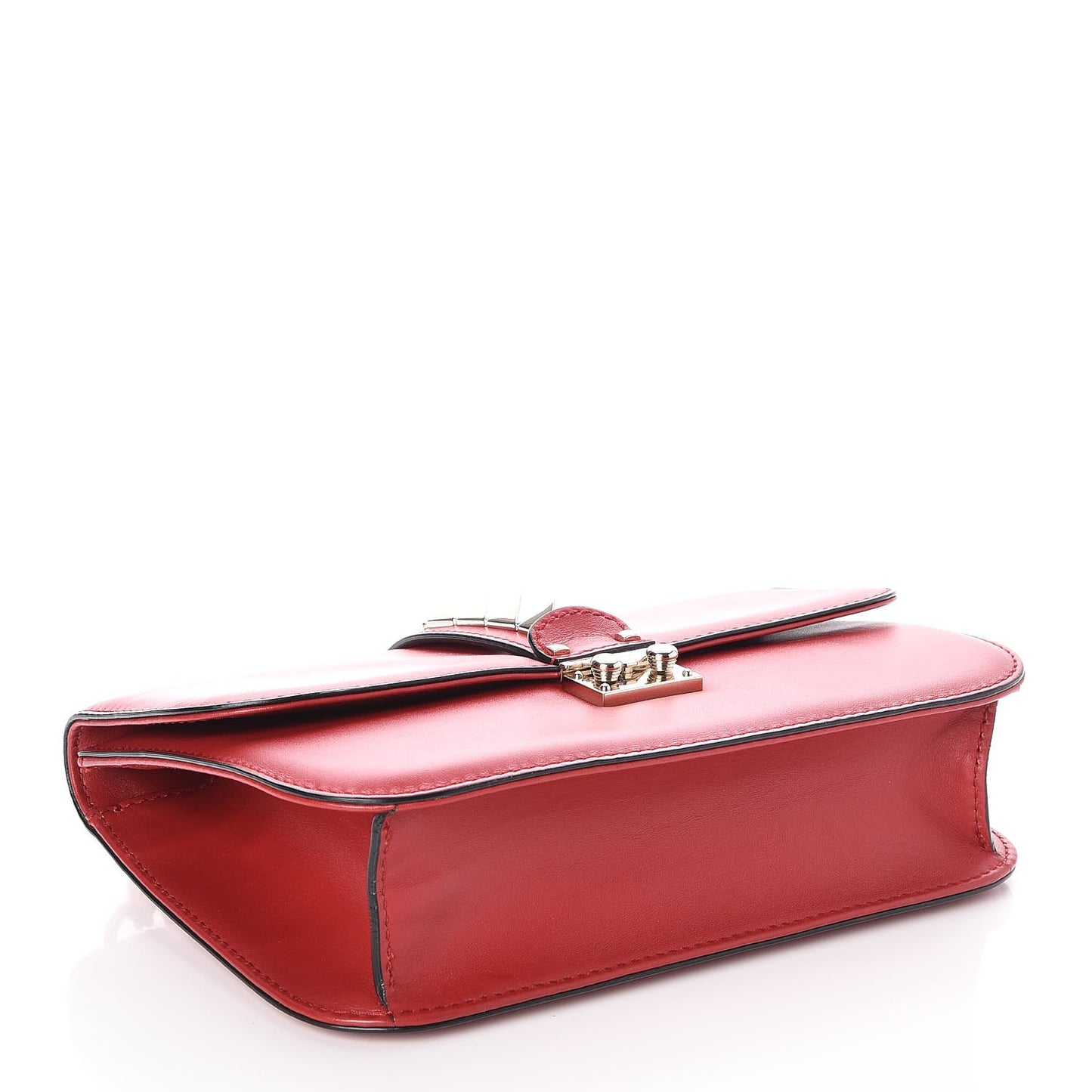 Vitello Medium Glam Lock Rockstud Flap Red