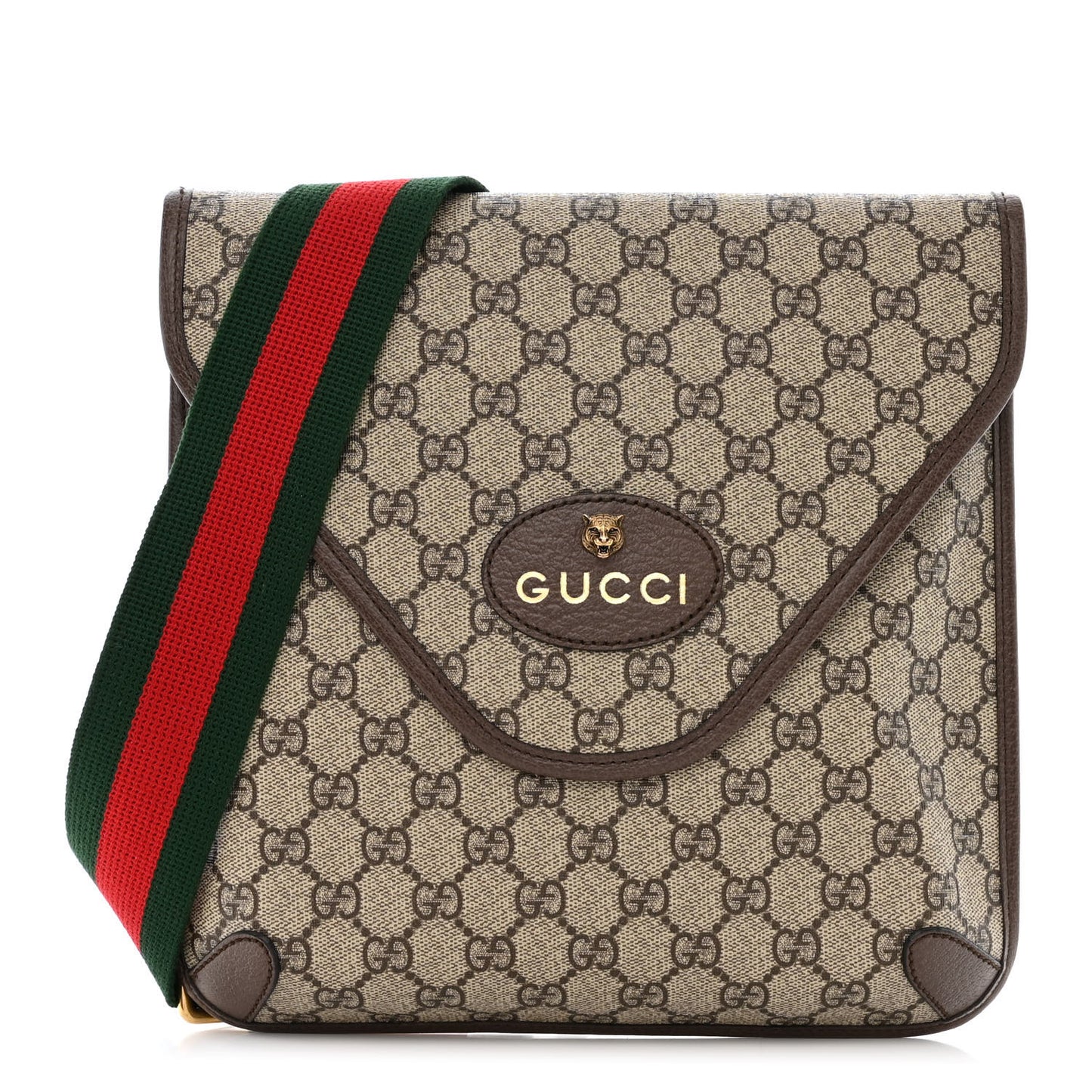 GG Supreme Monogram Web Medium Neo Vintage Flap Messenger Bag Beige New Acero