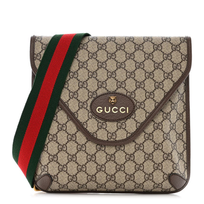 Gucci GG Supreme Monogram Web Medium Neo Vintage Flap Messenger Bag Beige New Acero 1 of 11