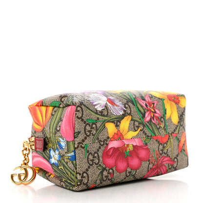 Gucci Soft GG Supreme Monogram Flora Calfskin Small Ophidia Cosmetic Case Beige Ebony Multicolor Rosso 4 of 7