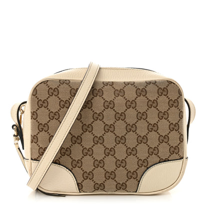 Gucci Monogram Dollar Calfskin Mini Bree Messenger Bag Beige Ebony Avoire 1 of 12