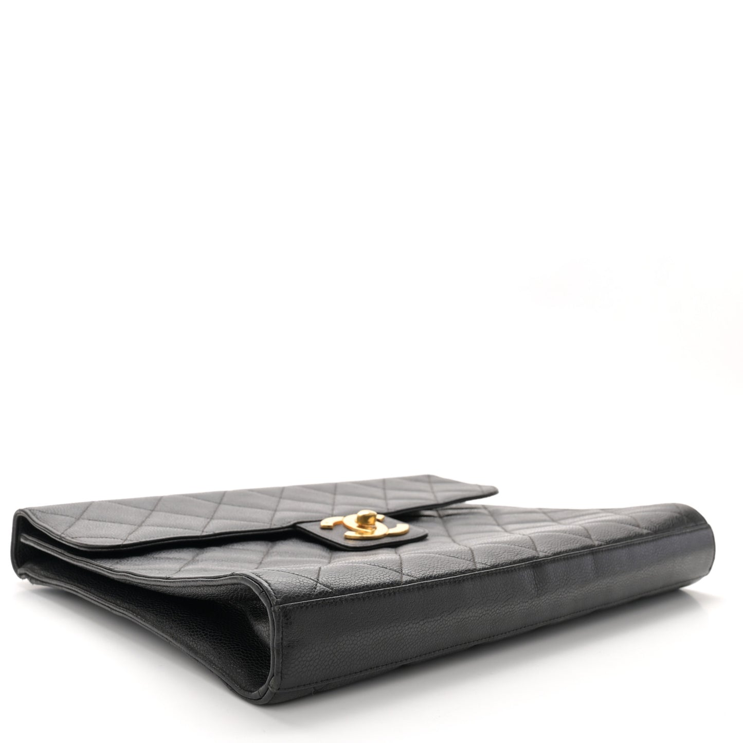 Caviar Quilted Briefcase Laptop Bag Black