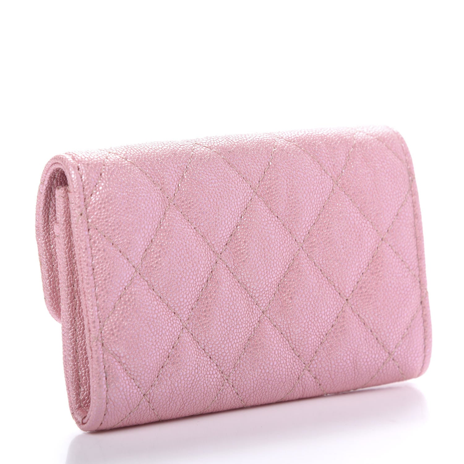 Chanel Iridescent Caviar Quilted Flap Card Holder Rose Pink 3 of 13
