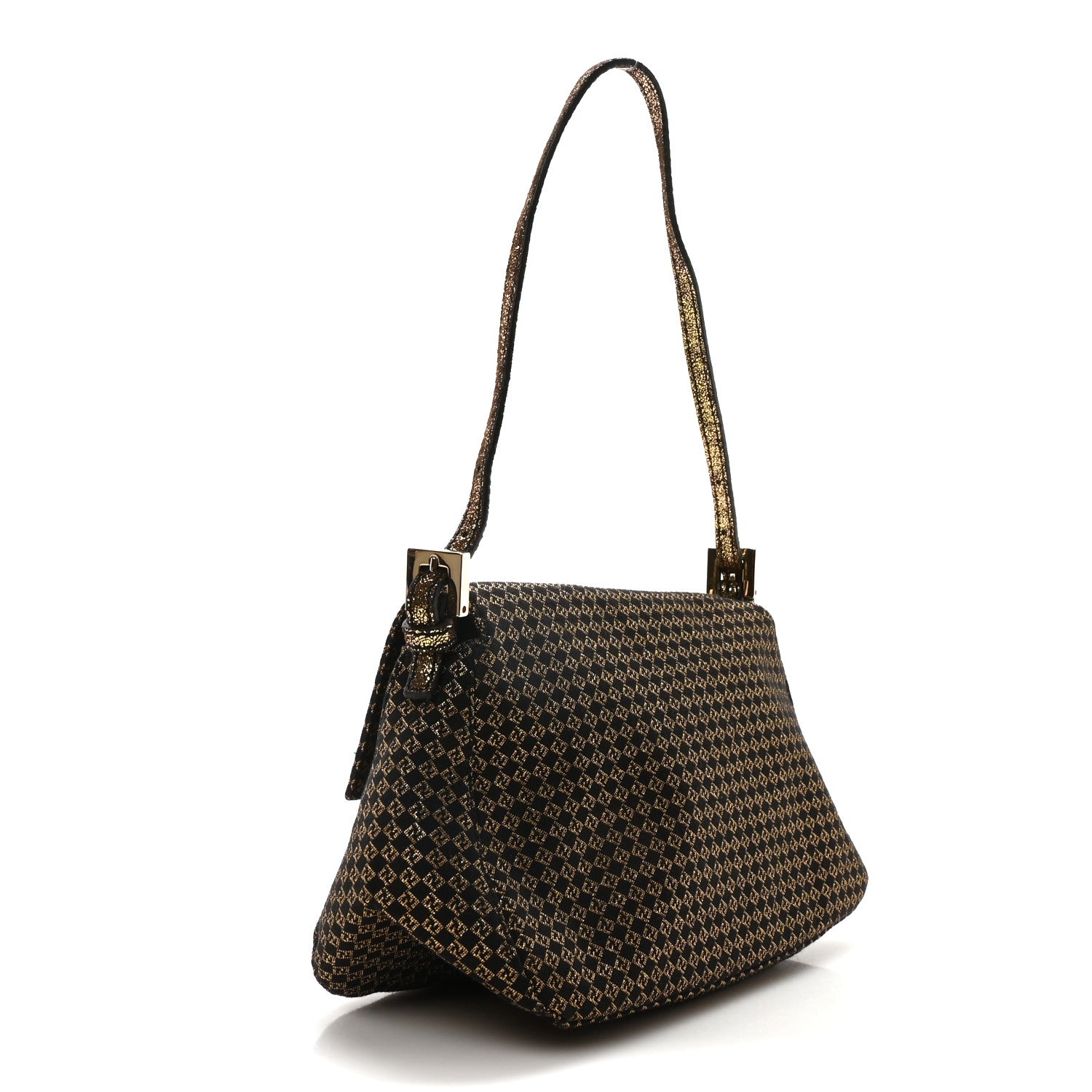 Fendi Micro Zucchino Forever Mini Mama Baguette Black Gold 3 of 10