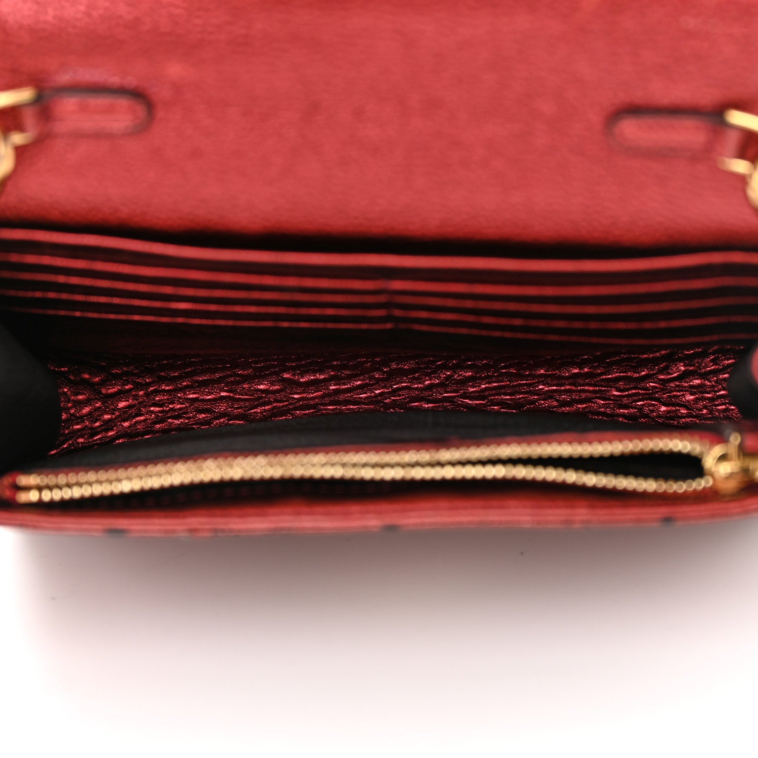 MCM Metallic Calfskin Visetos Monogram Love Letter Crossbody Scooter Red 5 of 15