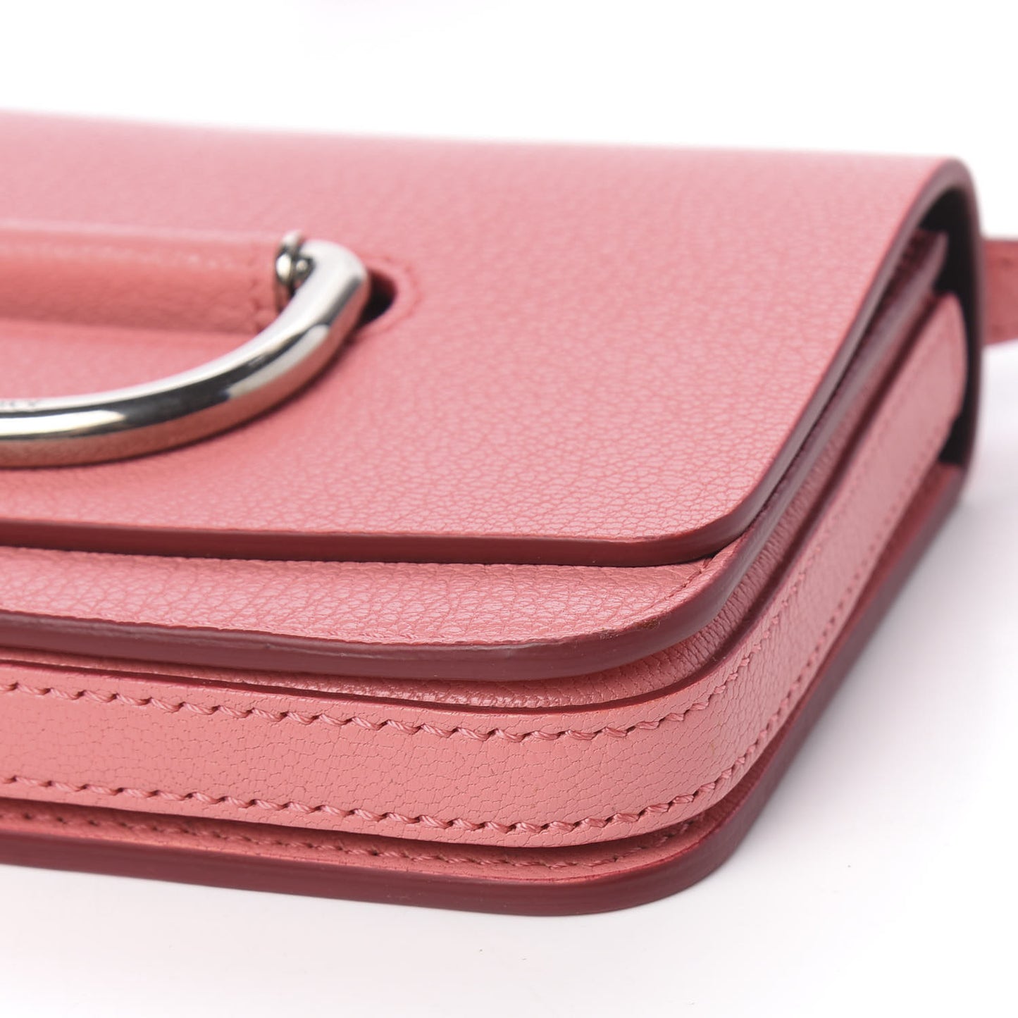 Goatskin Mini D-Ring Bag Bright Coral Pink