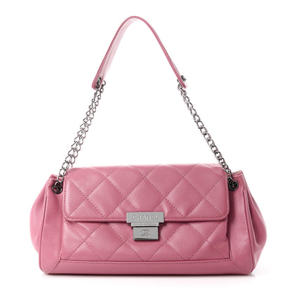 Chanel Glazed Calfskin Quilted Lucky Charms East West Accordion Flap Pink 1 of 14